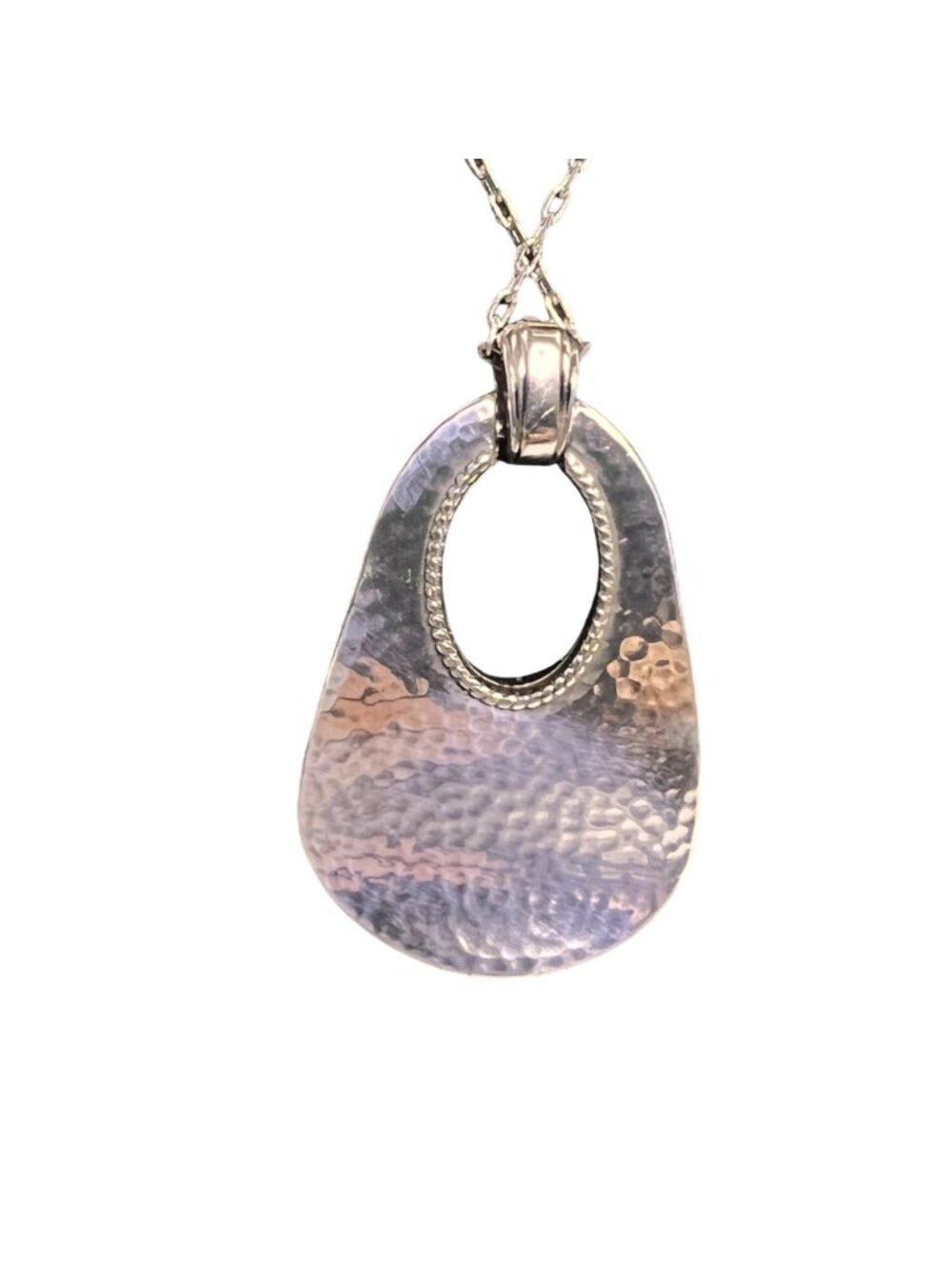 Brighton Lanie Silver Tone Necklace With Hammered Swarovski Pendant (6339) - Picture 5 of 5